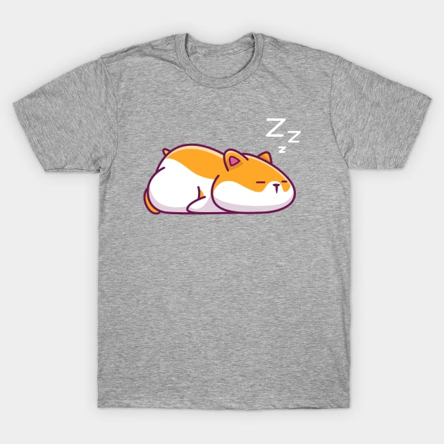 Cute Hamster Sleeping Cartoon T-Shirt by Catalyst Labs